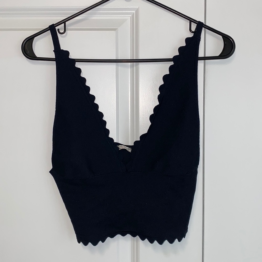 Free People Scalloped Crop Top